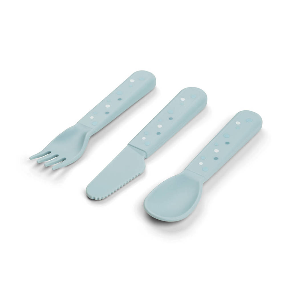 Foodie cutlery set Happy dots Blue