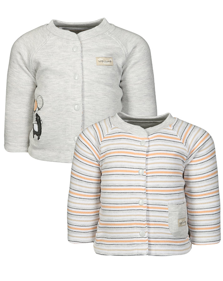 Wendejacke RINGEL LAMA in grau melange/orange