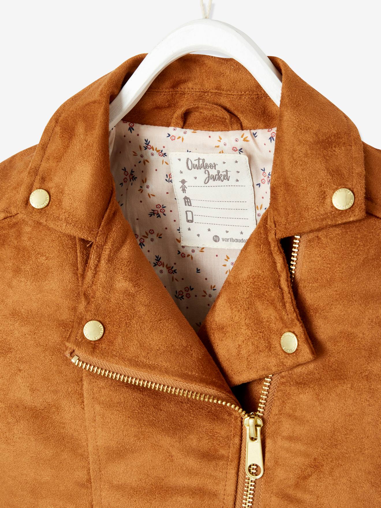 Jaqueta de nobuck estilo perfeito para meninas, cinza escuro