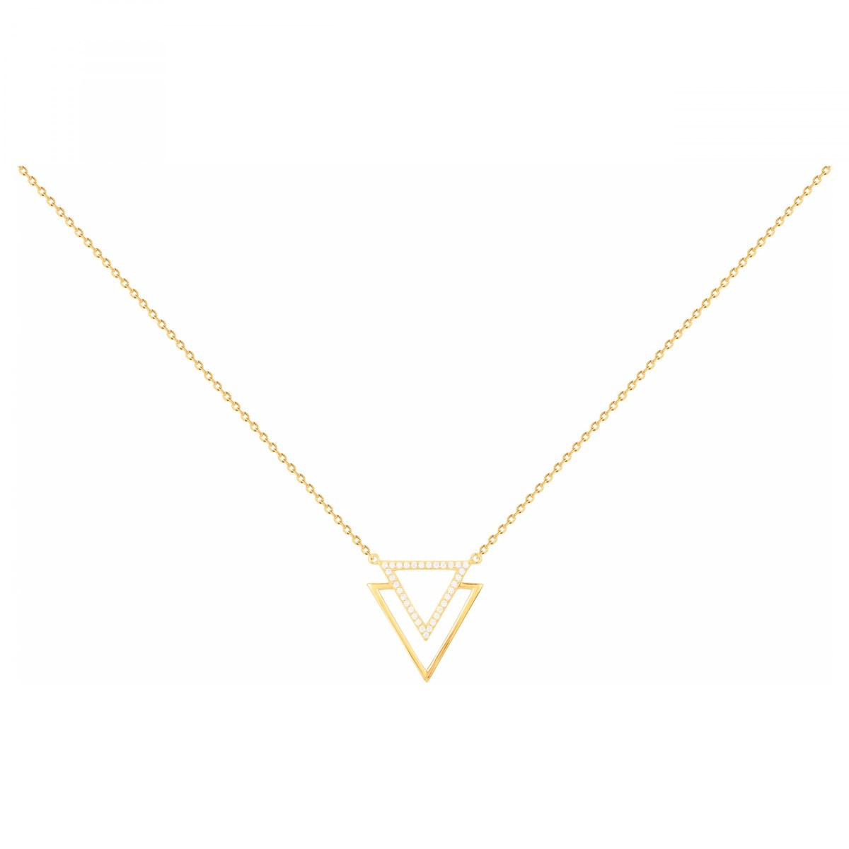 Collier en Plaqué Or avec oxyde de zirconium blanc