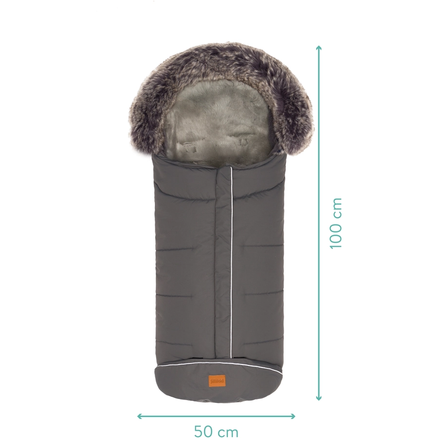 fillikid Winterfußsack Mavensi mit Lammfelleinlage grau