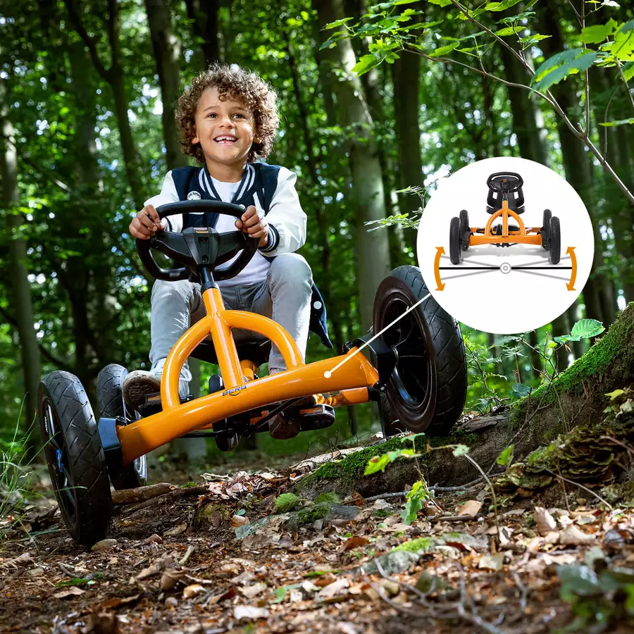 BERG Pedal Go-Kart Buddy Blue Set (inkl. Anhänger Blau und Anhängerkupplung)