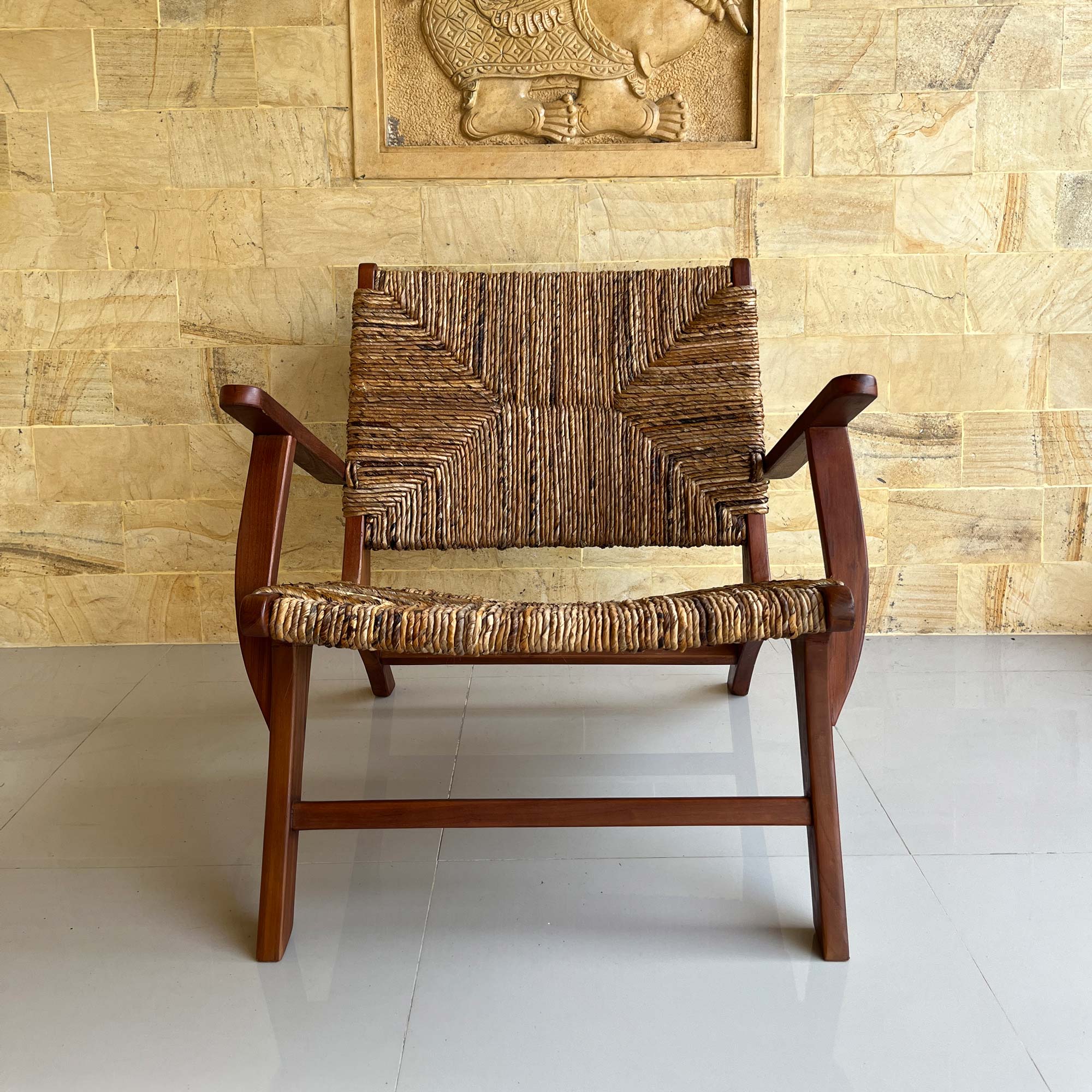 Lounge-Sessel 'Kiyla', Teak und Bananenfaser, B 75 cm, H 75 cm, L 80 cm von fischer's lagerhaus