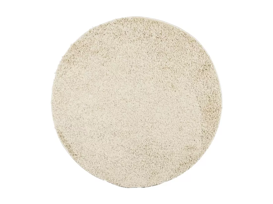 Tapis shaggy à poils longs moderne doré ø 100 cm