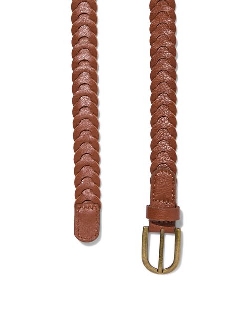 ceinture tressée femme 2cm marron