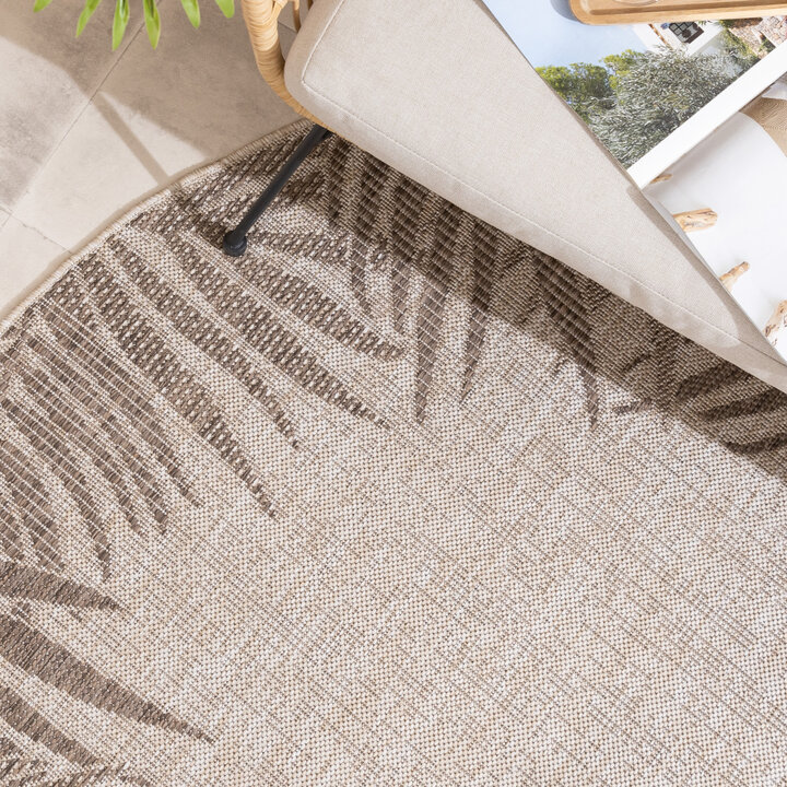 Rond buiten vloerkleed - Tiga Edge Taupe