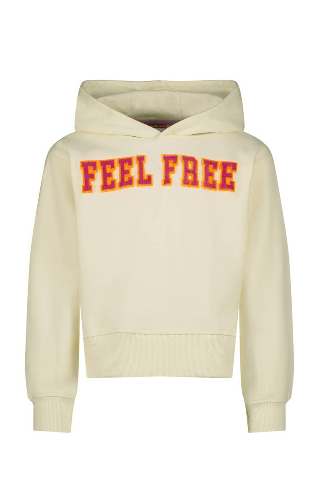 Vingino hoodie Nadien met tekst offwhite/rood