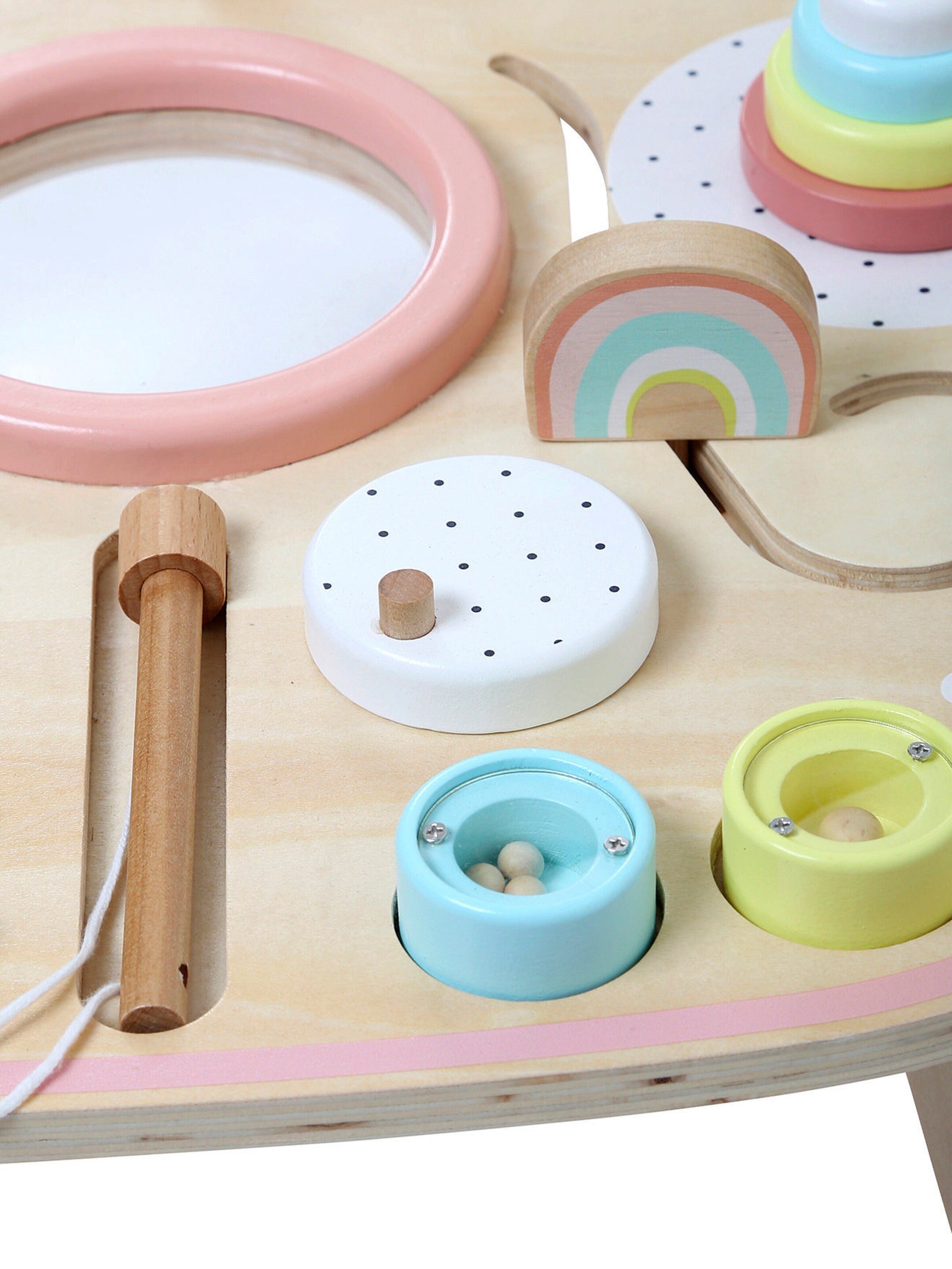 Vertbaudet Baby Spieltisch mit Musikinstrumenten, Holz FSC® rosa