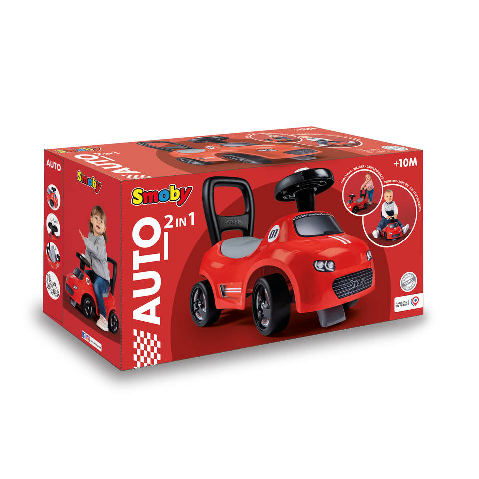 Smoby 2-in-1 loopauto - rood