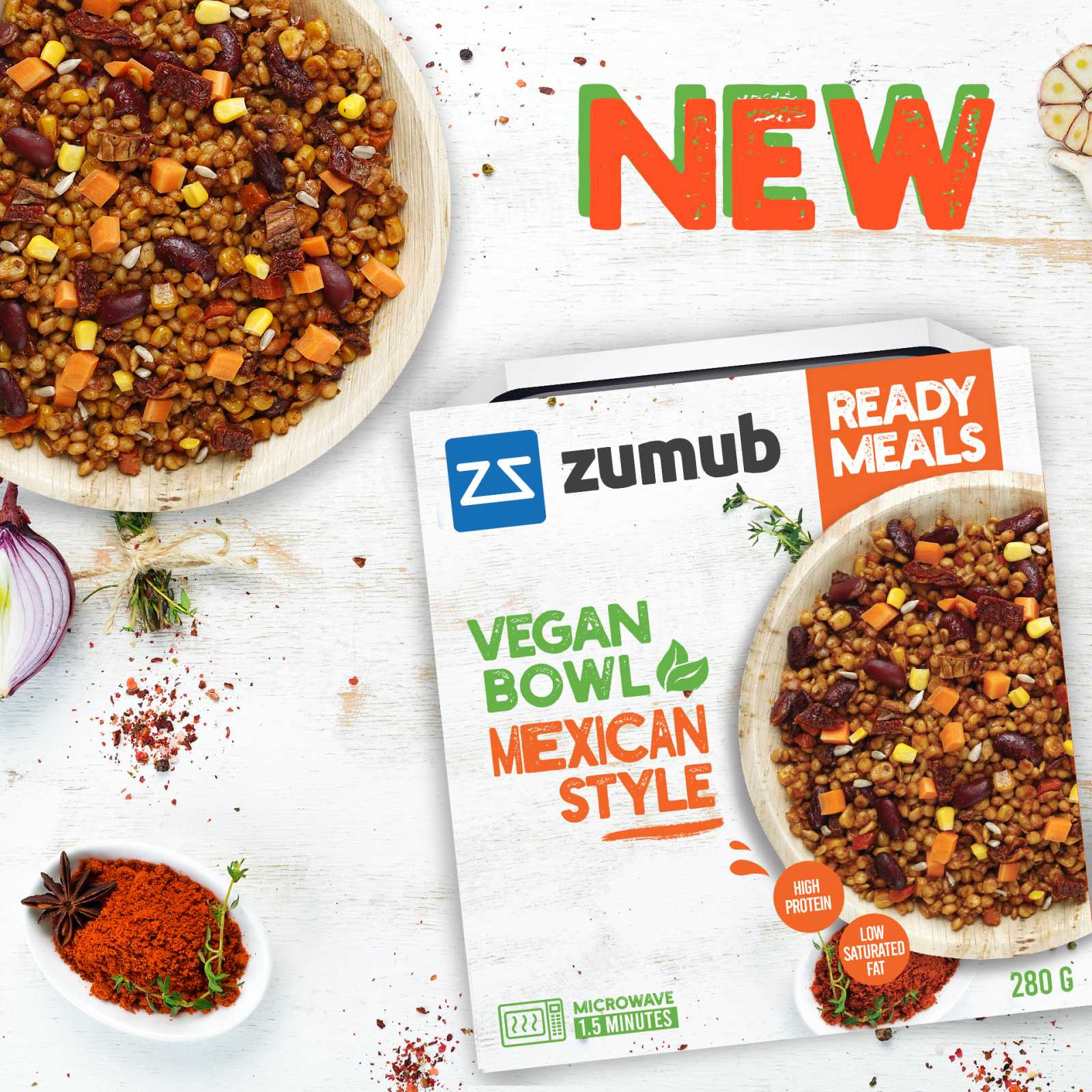 Refeição pronta Zumub Vegana Estilo Mexicano 280 g