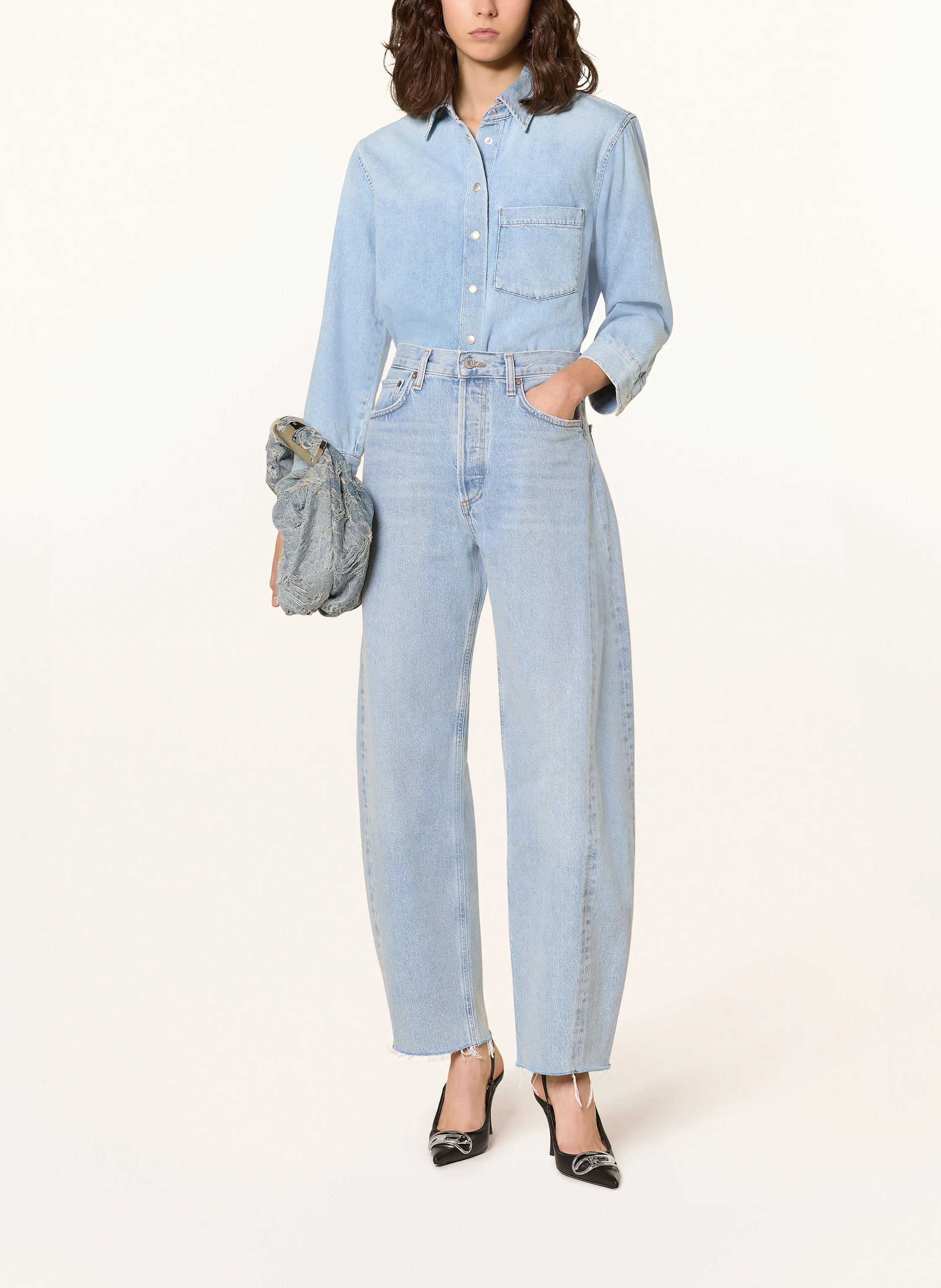 AGOLDE Cropped-Jeansbluse DAGMAR