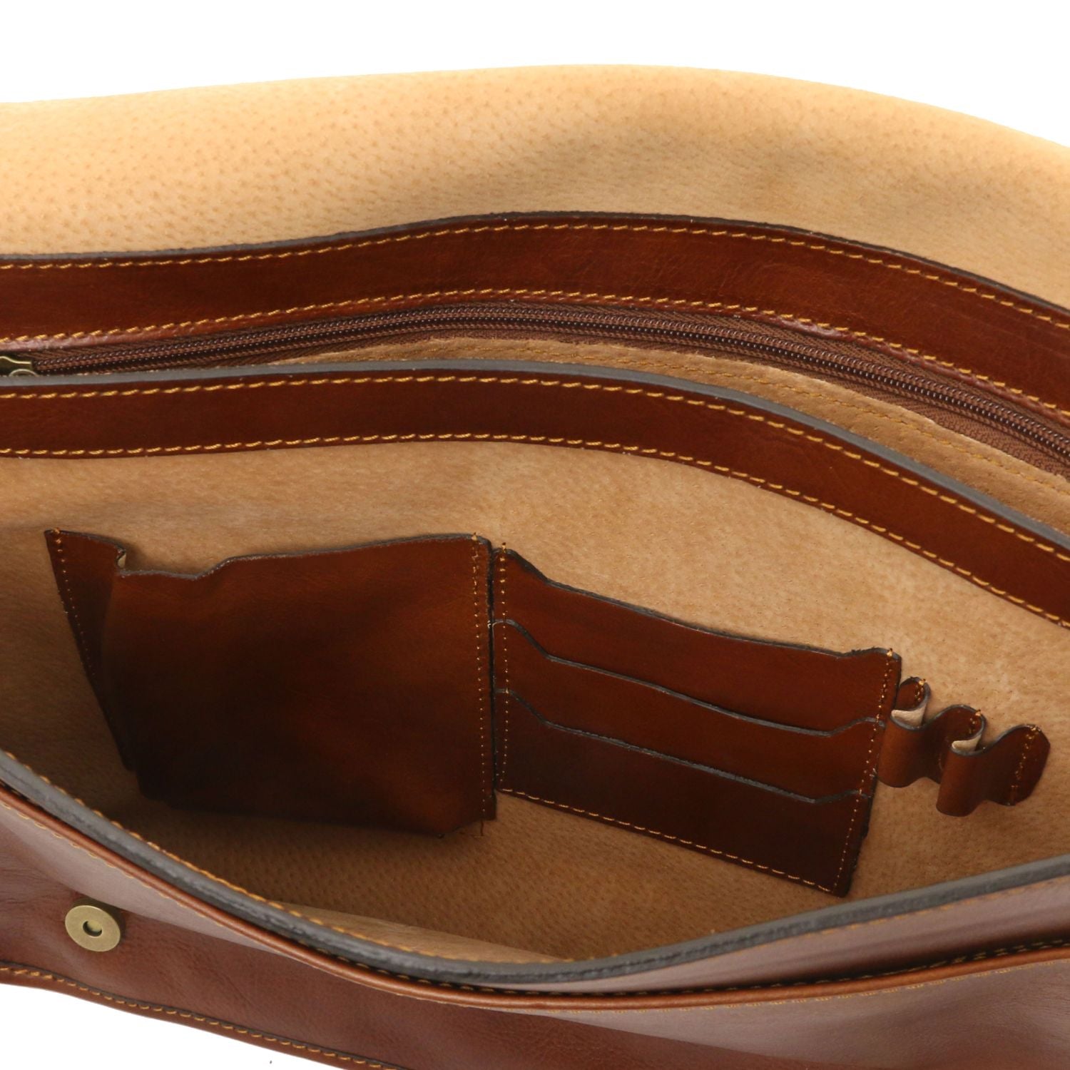 TL142430 – TL Schoudertas – Two compartments leren Schoudertas – Groot size