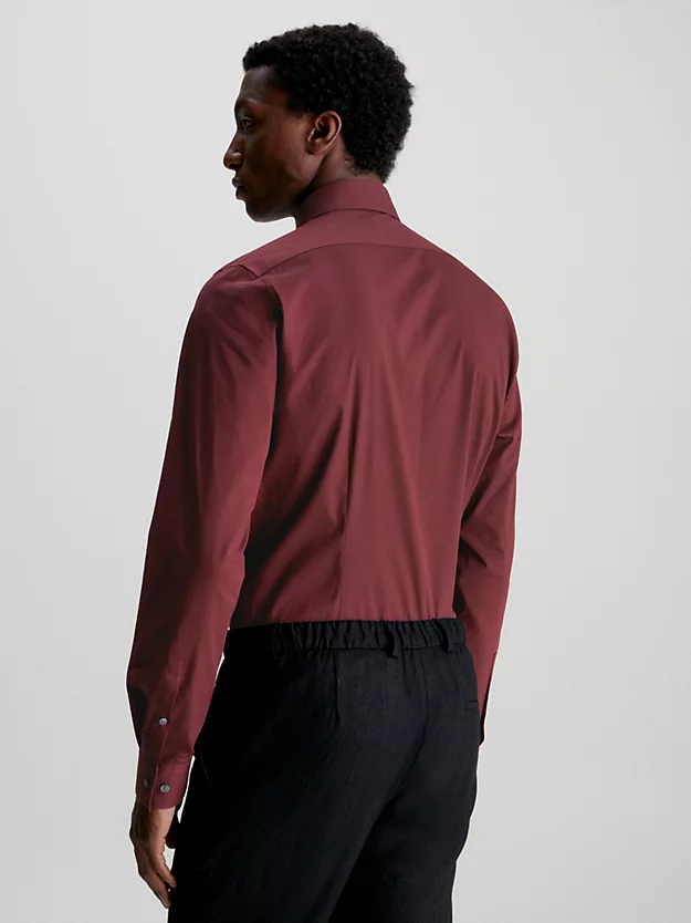 Camisa social slim fit em popeline
