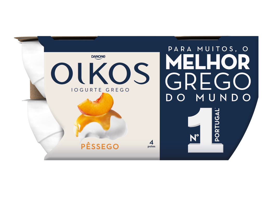 IOGURTE OIKOS DANONE GREGO PÊSSEGO 4X110G