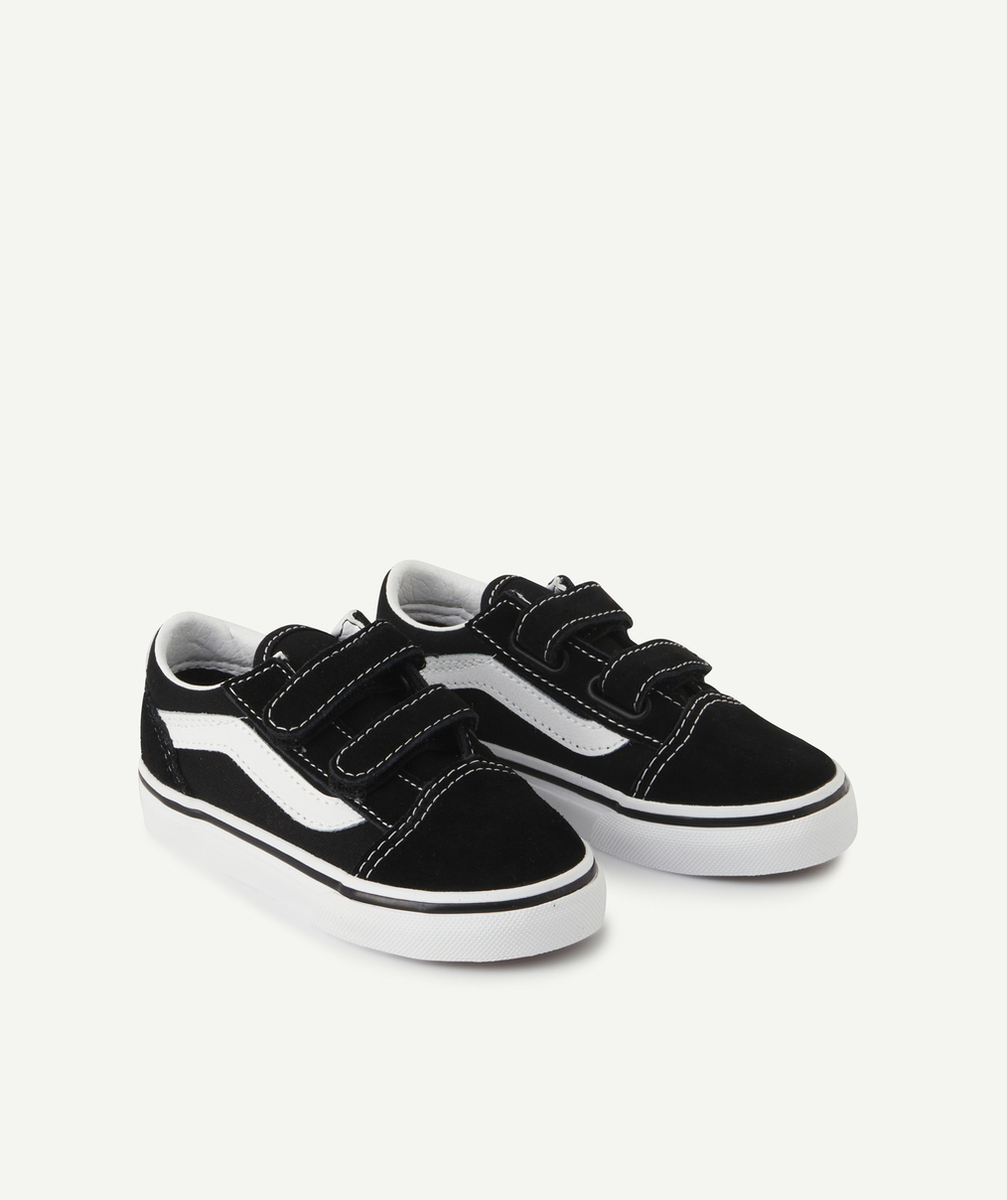 VANSBASKETS BASSES À SCRATCHS BÉBÉ NOIR ET BLANCHE OLD SKOOL V