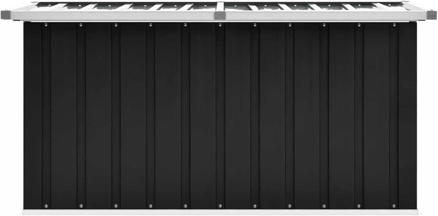 IKAYAA Gartenbox aus Metall Groß Garten Auflagenbox XXL Garten Aufbewahrungsbox Gartenbox Kissenbox Gerätebox Gartentruhe für Gartengeräten Poolzubehör Spielzeug 129 x 67 x 65 cm Anthrazit