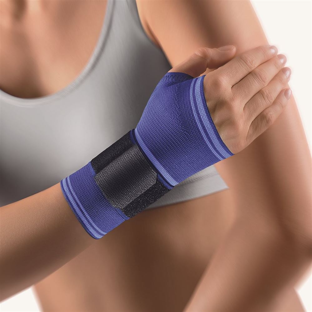 BORT Handgelenkstütze recht/links XS -13cm mit Daumenaussparung blau 1 Stk
