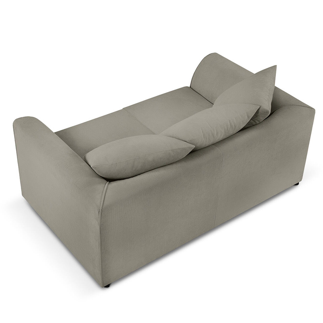 Mazzini Sofas Canapé Quince Velours côtelé 2 Places gris clair - 150x92x80 cm