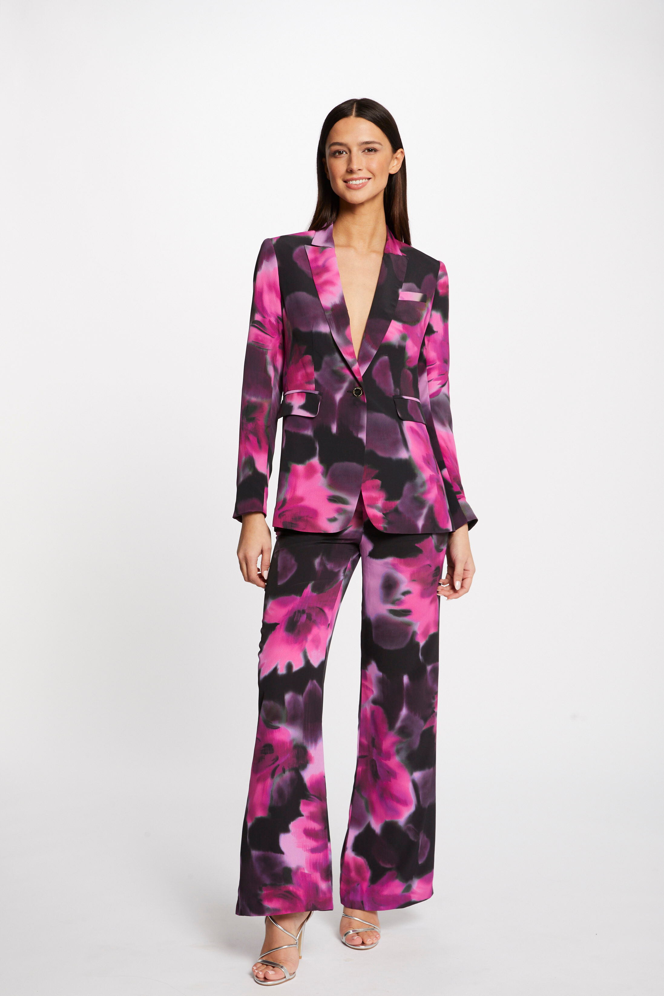 Pantalon large fluide imprimé floral multico femme - multico