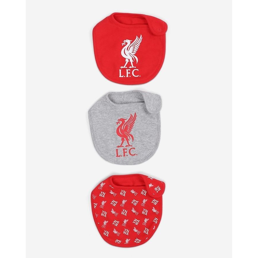 Liverpool Bavoir Pack de 3 - Rouge/Gris/Blanc