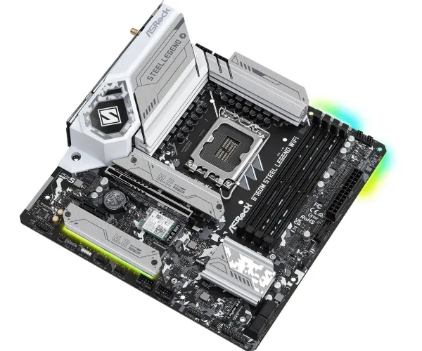 ASRock B760M Steel Legend WiFi - Bundkort - micro ATX - LGA1700 sokkel - B760 Chipset - USB-C 3.2 Gen2, USB 3.2 Gen 2, USB 3.2 Gen 1 - 2.5 Gigabit LAN, Wi-Fi 6E, Bluetooth - onboard grafik (CPU påkrævet) - HD Audio (8-kanaler)