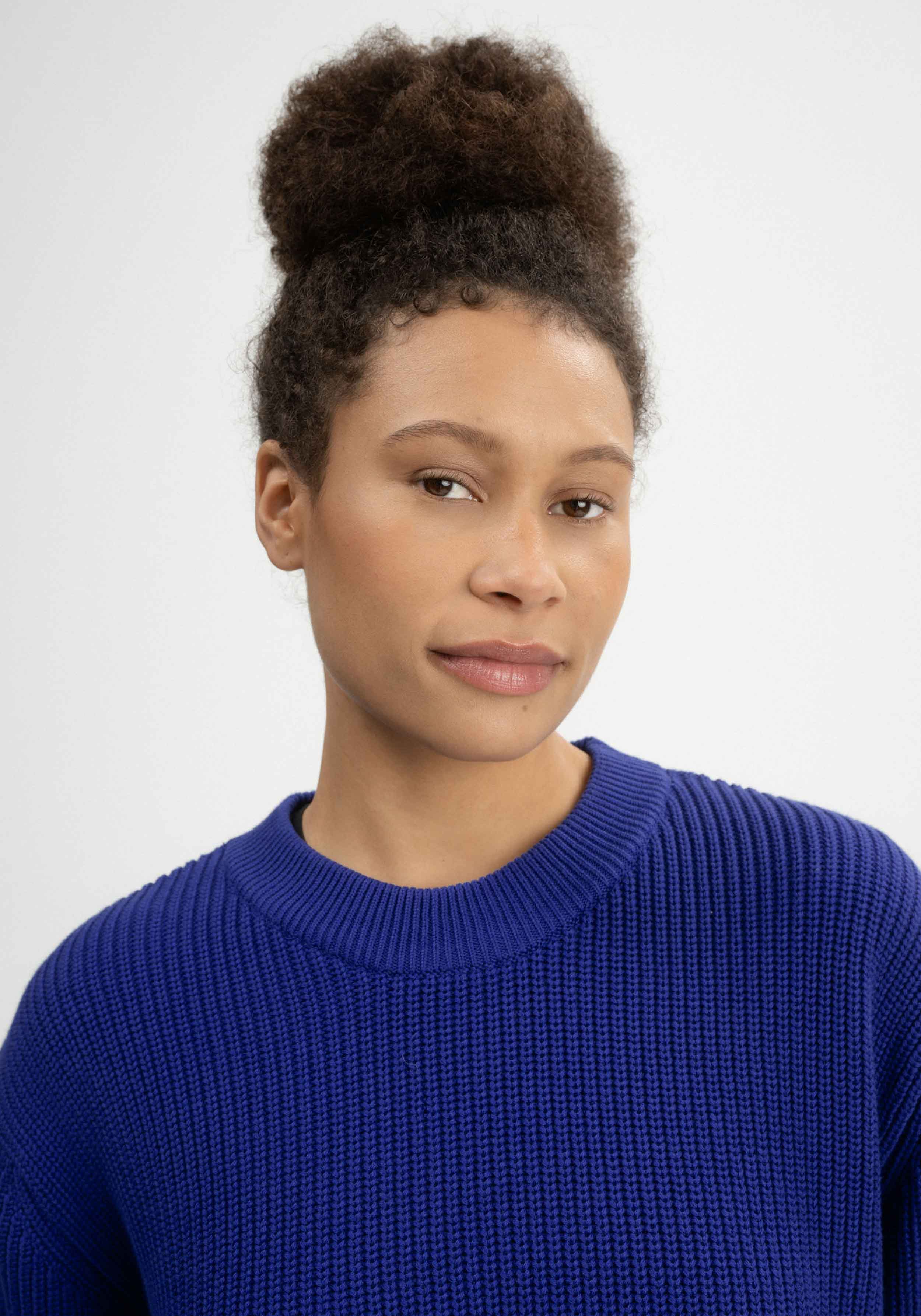 Mela Strickpullover Rib Knit Adah Bold Blue