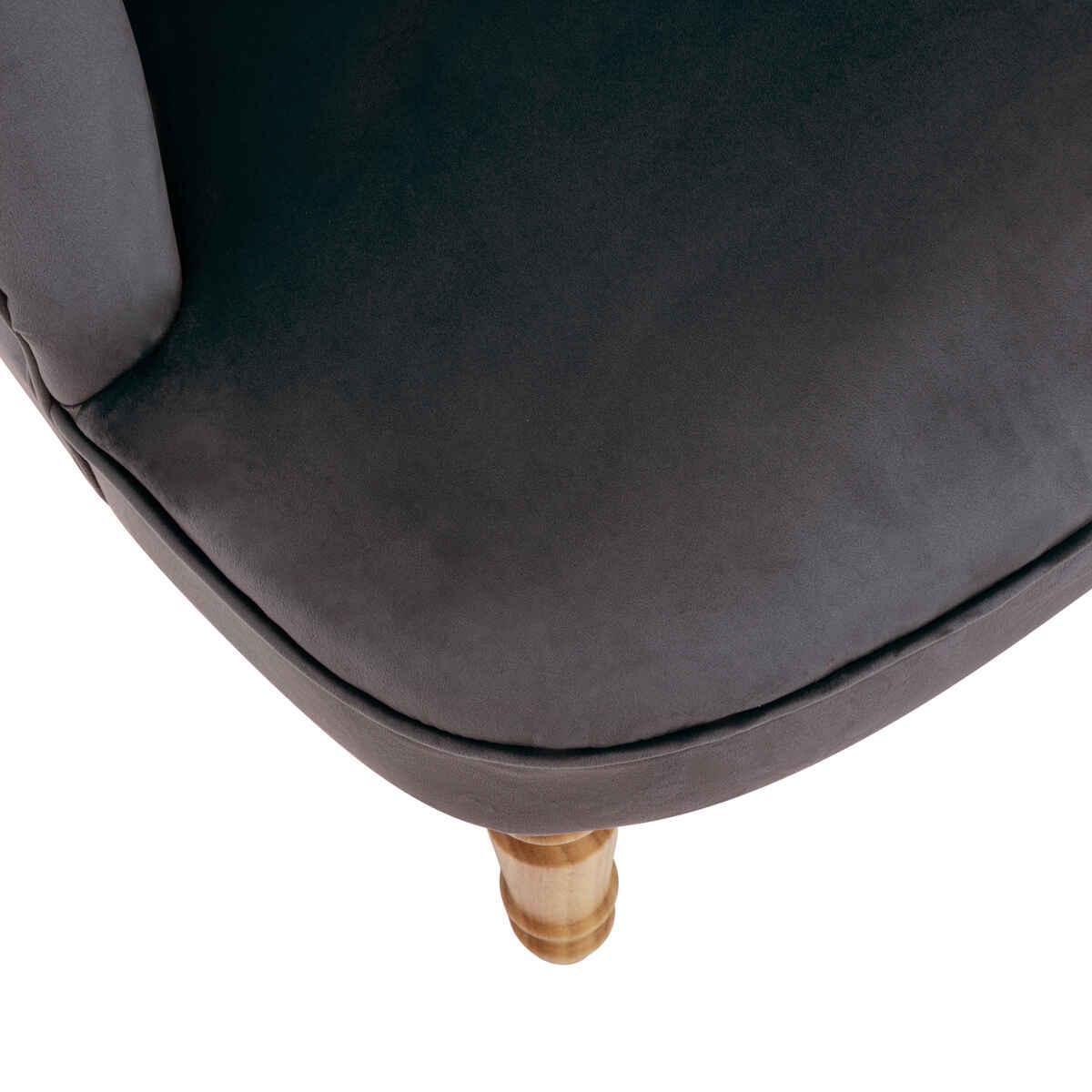 FAUTEUIL VELOURS SIXTINE GRIS