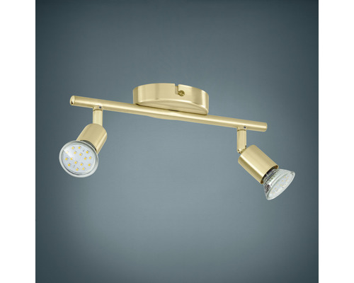 LED plafondspot 2x 2,8W 500 lm 3000 KL 28,5 cm messing