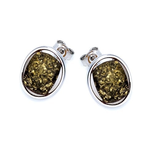 Boucles d'oreilles ambre argent