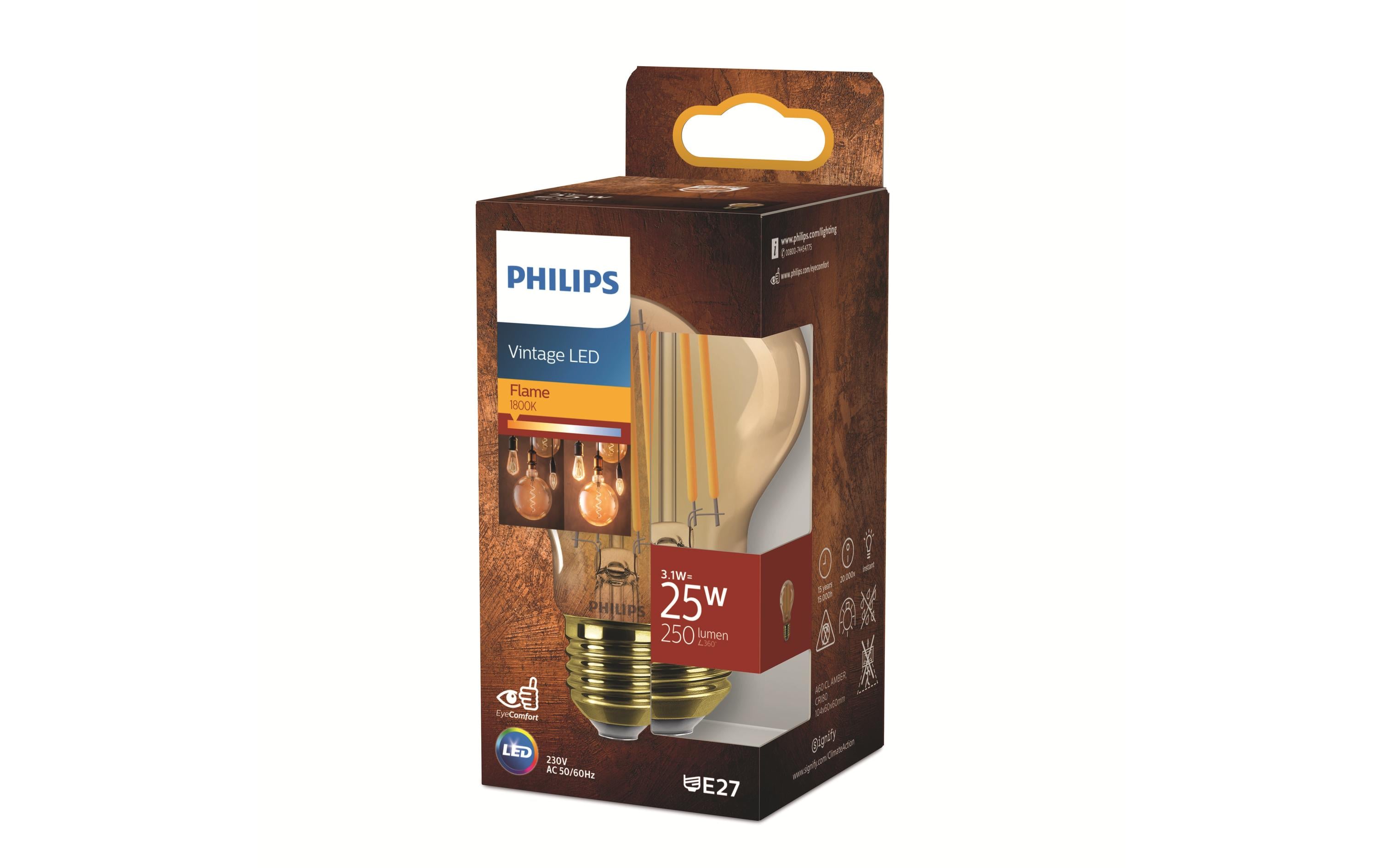 LED Classic E27 Dekolampe, Warmweiss, 25W Ersatz WarmweissFilament-Leuchtmittel aus Glas