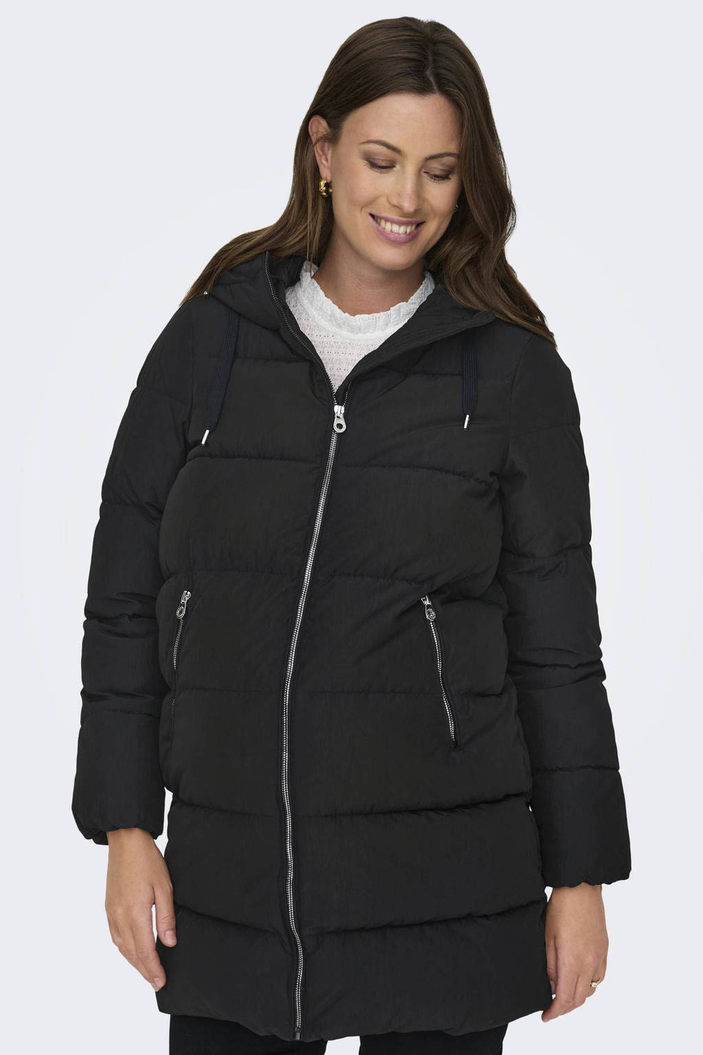 ONLY MATERNITY gewatteerde zwangerschapsjas winter OLMNEWDOLLY zwart