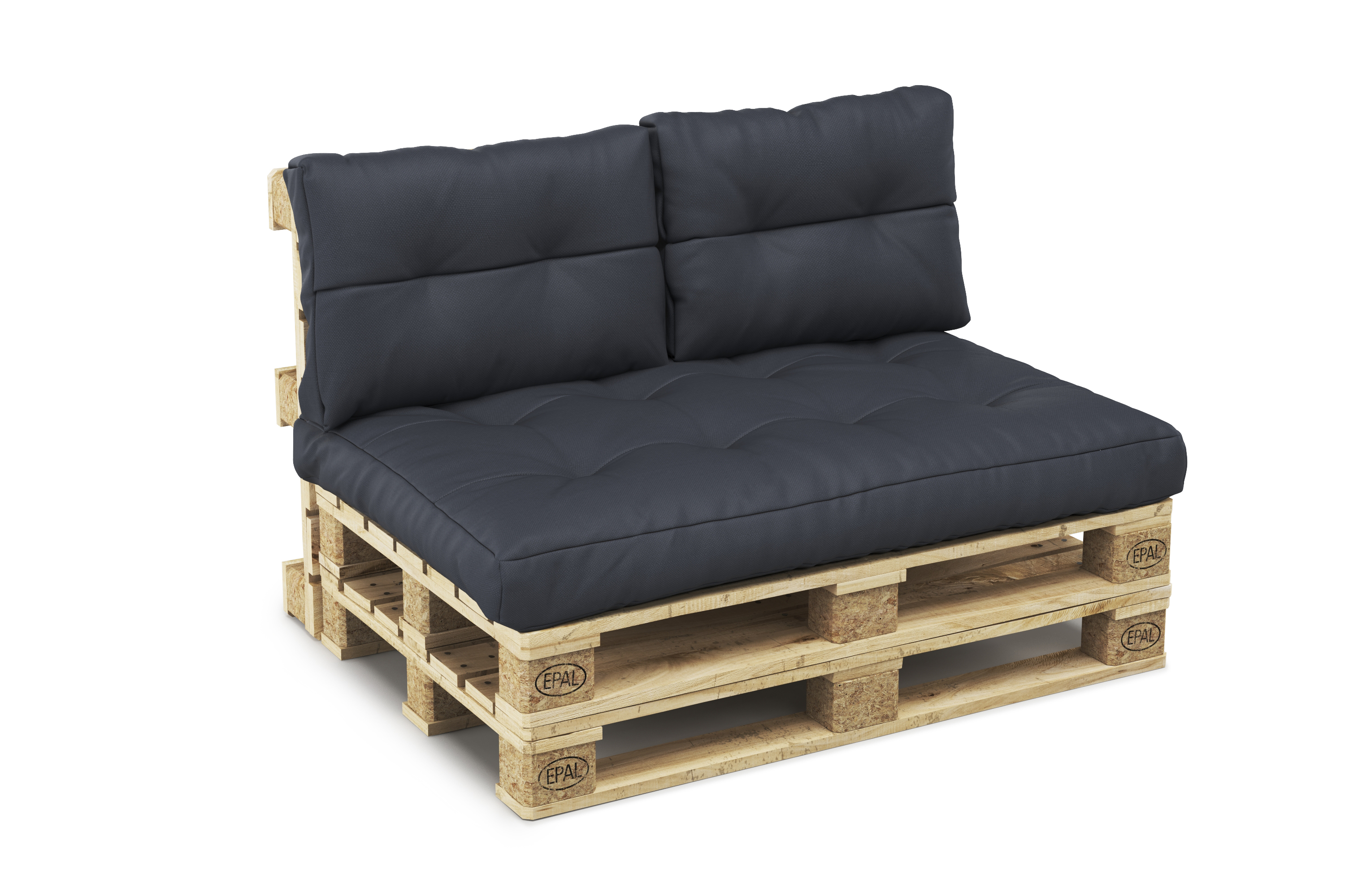 Palettenlounge MELIDE inkl. Kissen schwarz