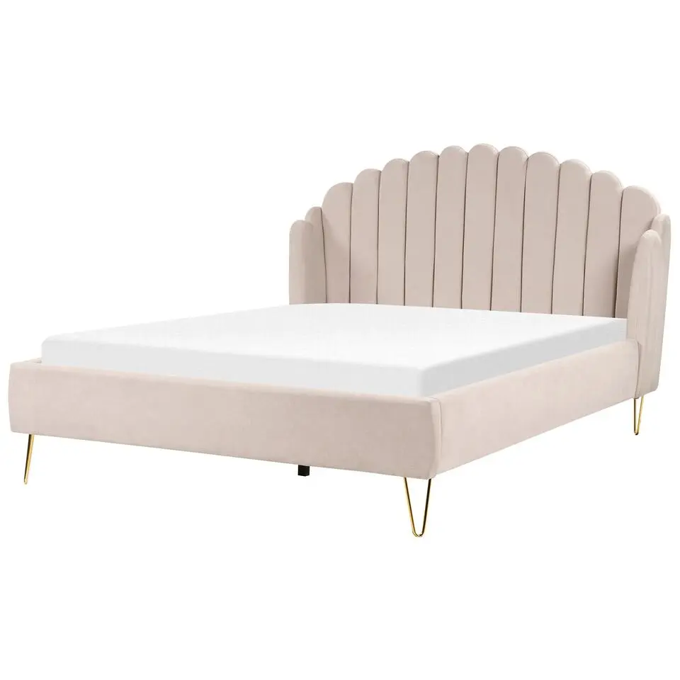 AMBILLOU - Bed - Lichtbeige - 180 x 200 cm - Polyester