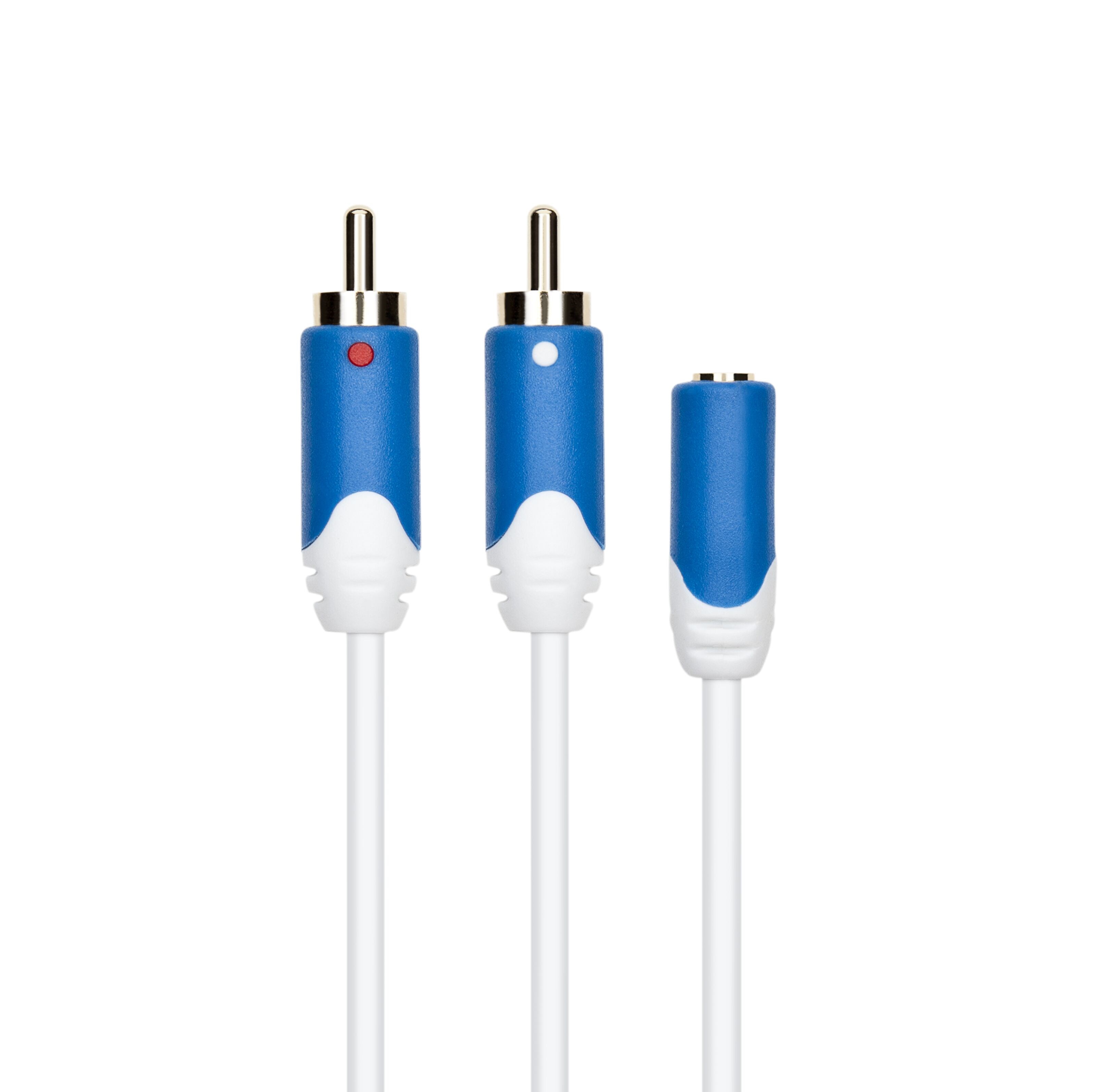 Luxorparts Adapter 2 x RCA-hanner 3,5-hunn
