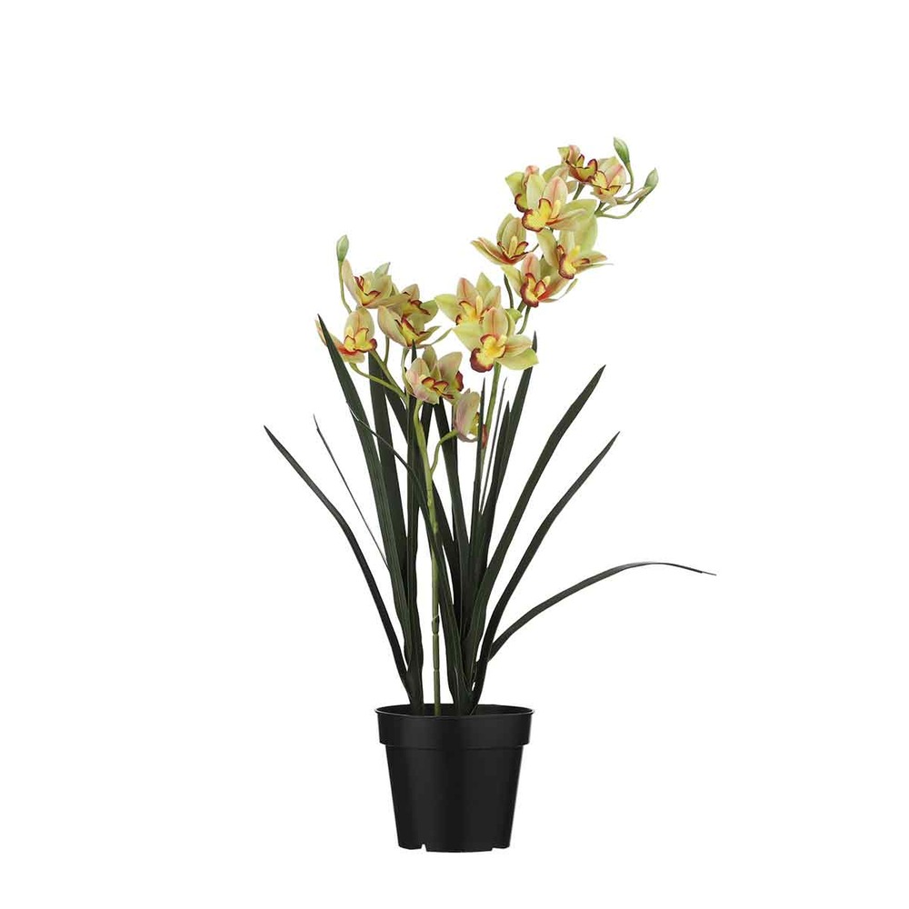 Mica decorations plante artificielle cymbidium - 19x19x92 cm - pe - vert