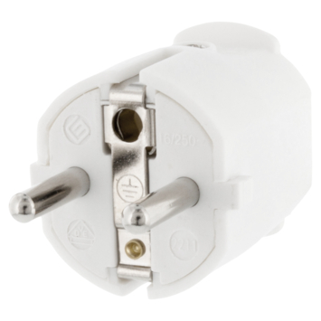 Stekker PVC Randaarde Wit