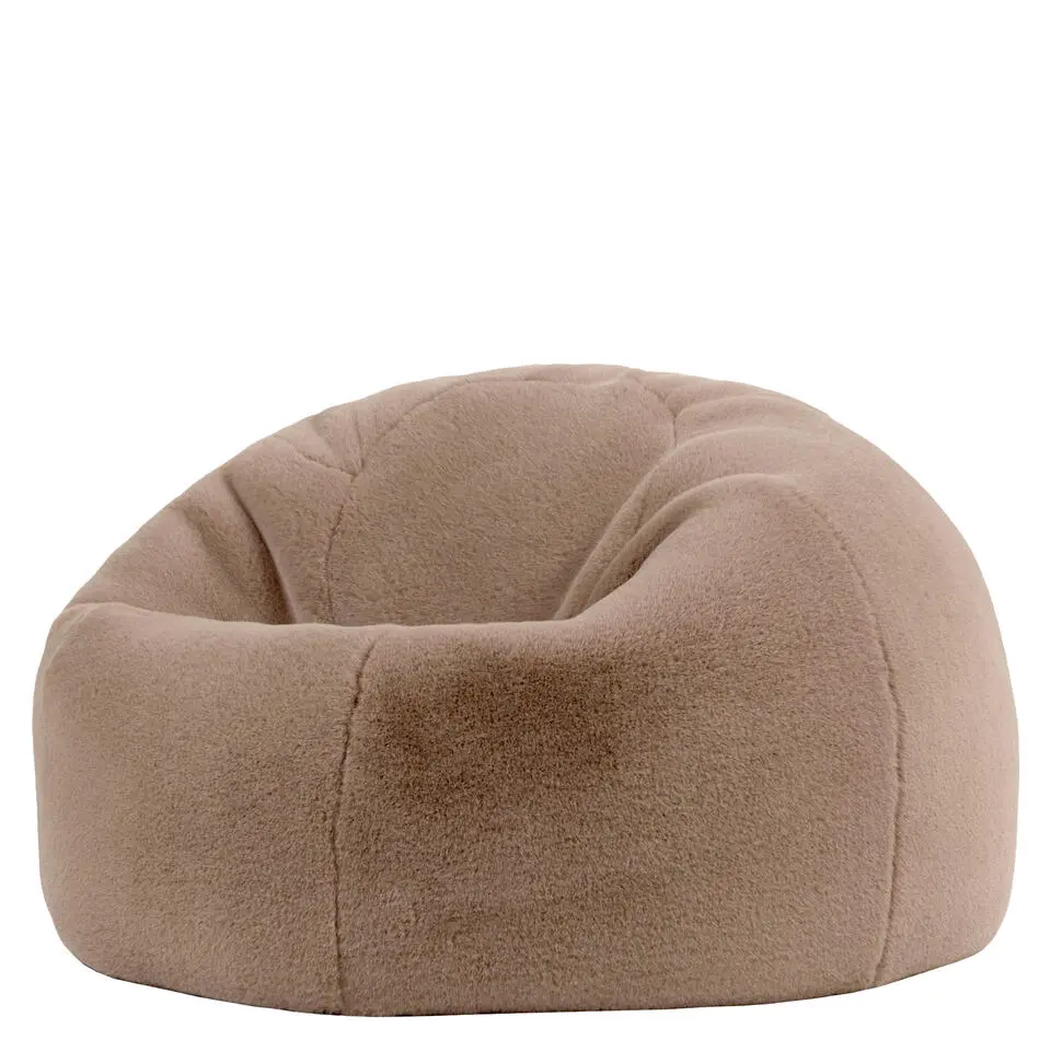 icon - Kingston Zitzak Fauteuil - Fluffy Pluche Imitatiebont - Mocha