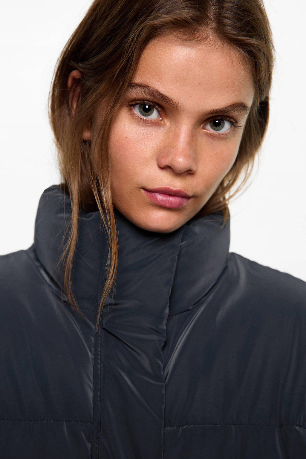 MANGO TEEN gewatteerde jas donkerblauw
