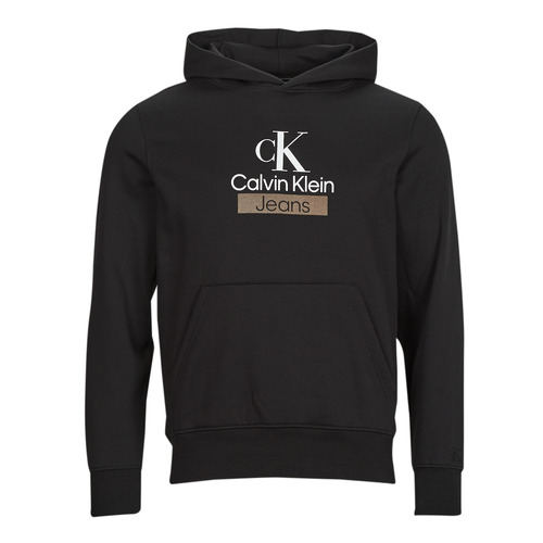 Calvin Klein Jeans - STACKED ARCHIVAL HOODY - Noir