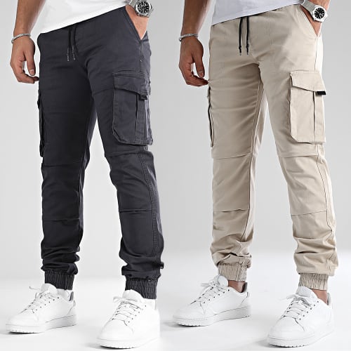 Lot De 2 Pantalons Cargo 1070318 Gris Anthracite Beige