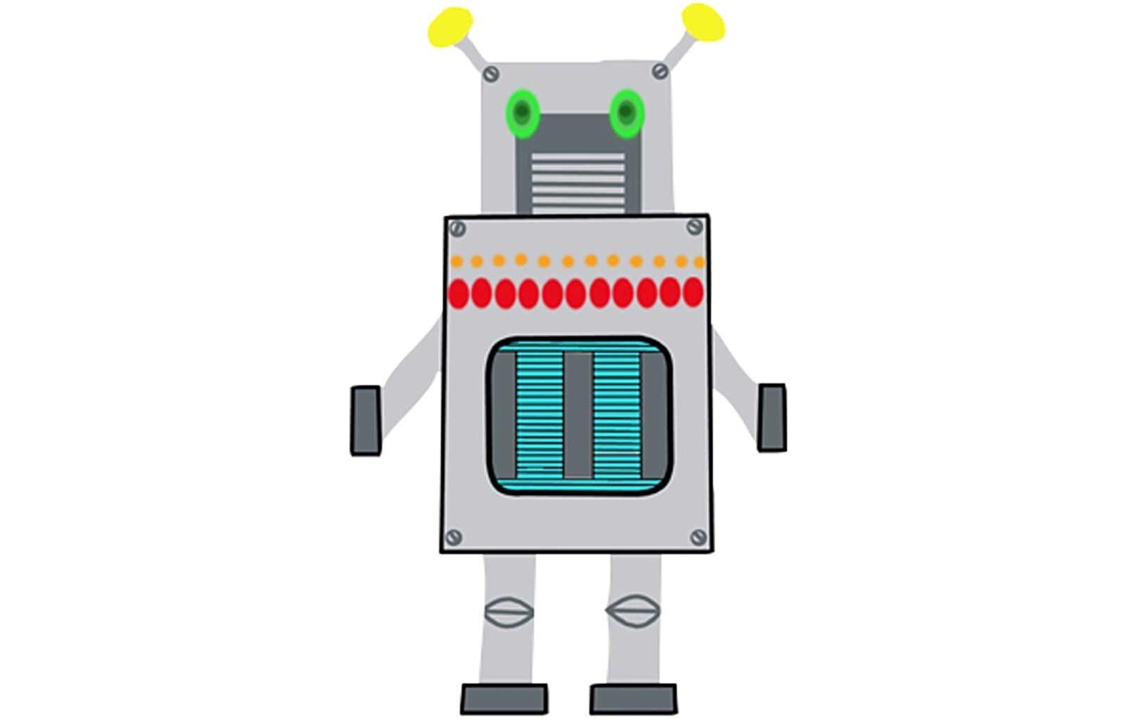 Bastelpapier Roboter 16 Stück, WeissStanzschablonen