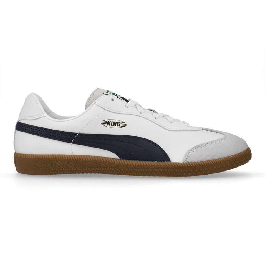 PUMA King 21 IT - Blanc/Bleu Marine/Argenté
