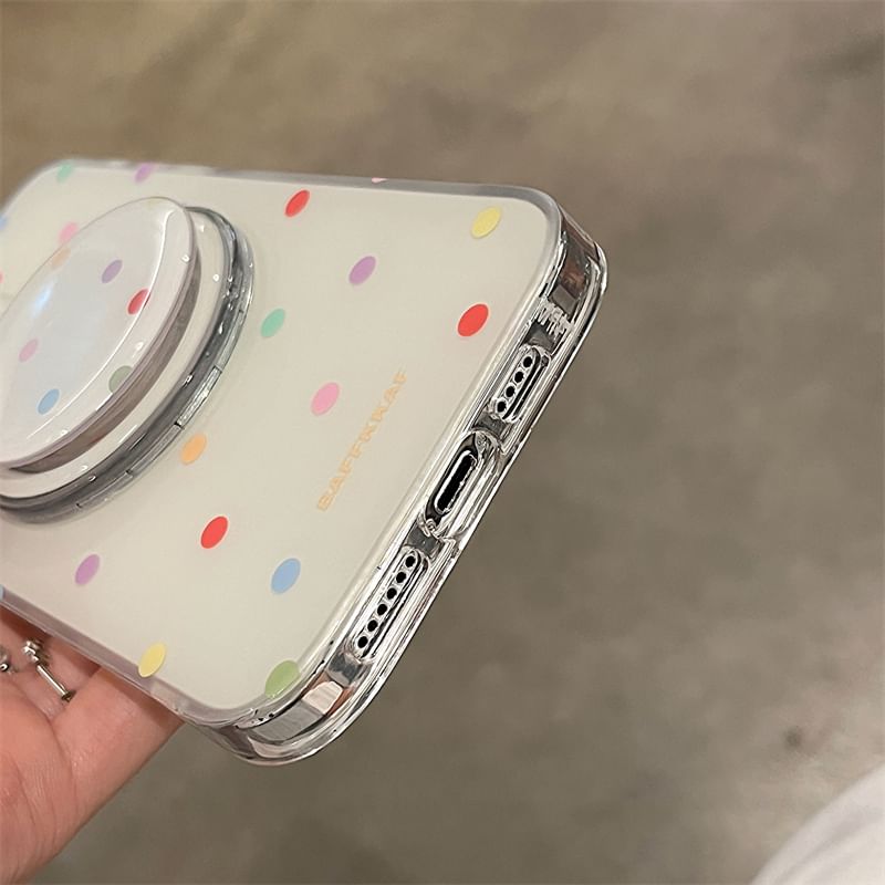Telefoon in de Shell - Polka Dot MagSafe-telefoonhoesje - iPhone 15 Pro Max / 15 Pro / 15 Plus / 15 / 14 Pro Max / 14 Pro / 14 Plus / 14 / 13 Pro Max / 13 Pro / 13 / 13 mini / 12 Pro Max / 12 Pro / 12