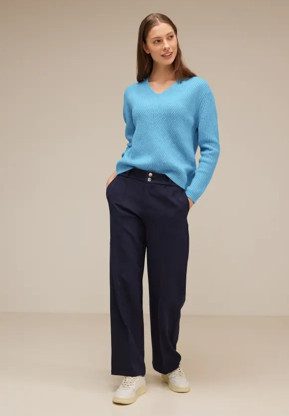 Pullover im Grobstrick - light aquamarine blue mel.