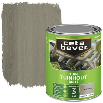 CetaBever Tuinhoutbeits transparant lichtgrijs zijdeglans 750 ml