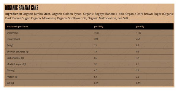 Barre Énergétique Torq Explore Flapjack Banane (Gâteau à la Banane) 65g