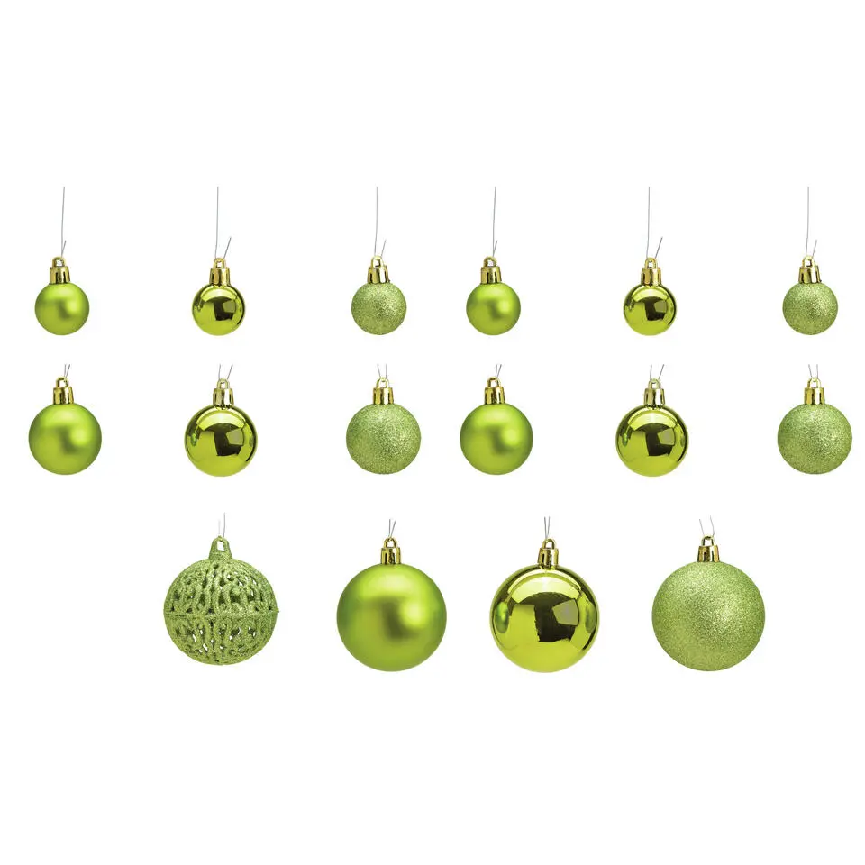G. Wurm Kerstballen - 50ST - lime groen - 3 -4 - 6 cm -kunststof