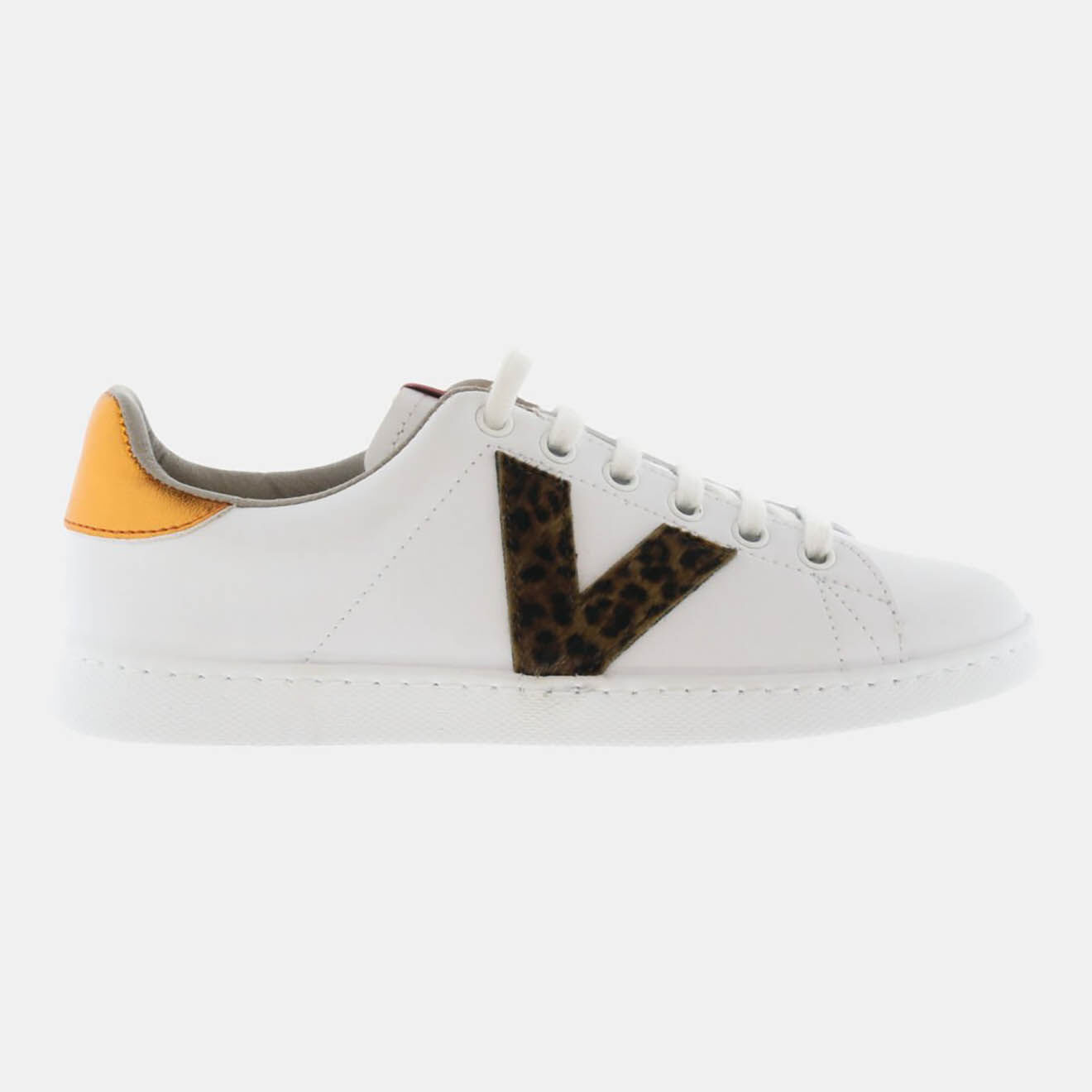 Victoria Sneakers en Cuir WW blanc/doré