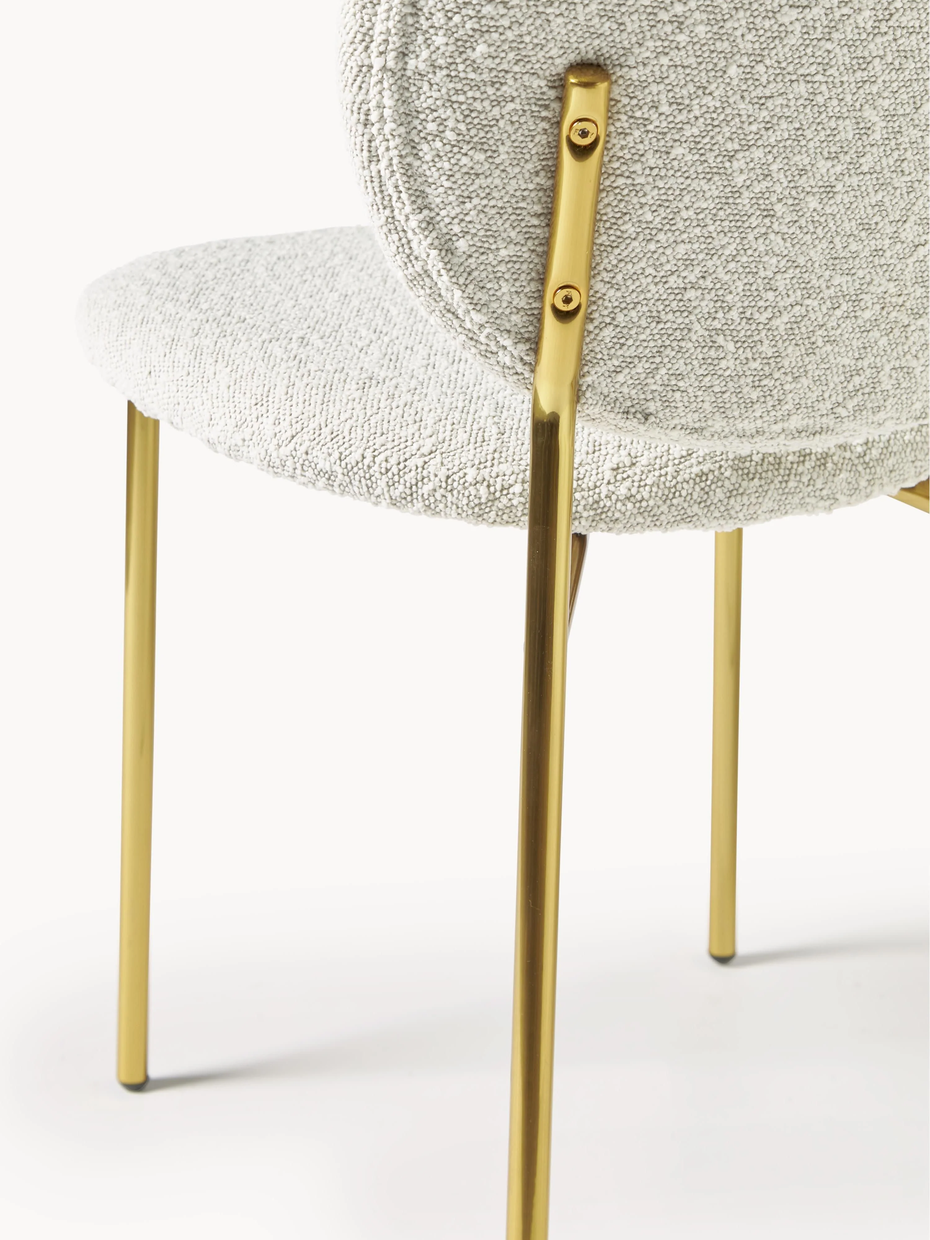 Bouclé gestoffeerde stoelen Ulrica, 2 stuks