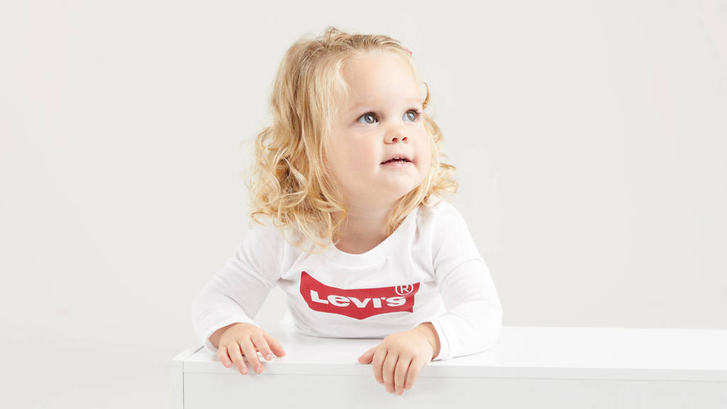 Levi's longsleeve Logo met logo wit